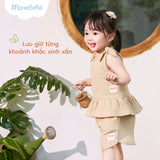 Bộ áo ba lỗ nơ & quần xẻ ống Fluffly Breeze dành cho bé (6M-4Y)