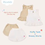 Bộ áo ba lỗ nơ & quần xẻ ống Fluffly Breeze dành cho bé (6M-4Y)