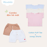 Bộ áo cotton lạnh & quần thoáng khí Puff Jumpy dành cho bé (6M-4Y)