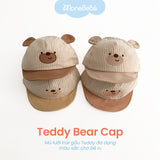 Mũ lưỡi trai (40-47cm) cho bé Teddy Bear Cap mũ vành che nắng cho bé có nấc điều chỉnh size vòng đầu Monebebé