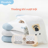Combo 4 đôi tất (4-12m) cho bé trai bé gái chất liệu cotton hoạ tiết xinh xắn cho bé Monebebé