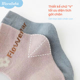 Combo 4 đôi tất (4-12m) cho bé trai bé gái chất liệu cotton hoạ tiết xinh xắn cho bé Monebebé