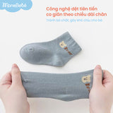 Combo 4 đôi tất (4-12m) cho bé trai bé gái chất liệu cotton hoạ tiết xinh xắn cho bé Monebebé