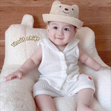 Set áo quần ba lỗ Sesame Set cổ thuỷ thủ dành cho bé trai và bé gái (0M-4Y)